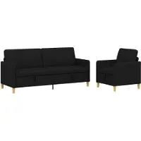 vidaXL Sofa Set Met Opslag 2 st Zwart Polyester