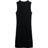Superdry Dames Chevron gehaakte mini-jurk zwart (L), Casual, Feest, Katoen, Mouwloos / spaghettibandjes W8011870A