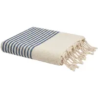 Reva - Fouta van gerecycled katoen - Marineblauw 100 x 200 cm