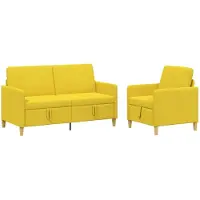vidaXL Sofa Set Met Opslag 2 st Licht Geel Polyester