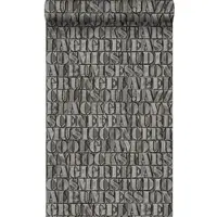 Origin Wallcoverings behang oude ijzeren zetletters donkergrijs - 347591 - 53 cm x 10,05 m