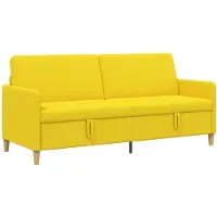 vidaXL Sofa met Opbergruimte Licht Geel 192 x 78 x 87 cm Polyester