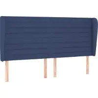 vidaXL Hoofdbord met randen 163x23x118/128 cm stof blauw