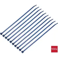TRU COMPONENTS TC-12533352 Kabelbinder 250 mm 4.8 mm Blauw Detecteerbaar (metaal) 100 stuk(s)