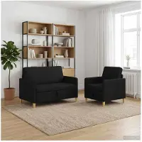 vidaXL Sofa Set Met Opslag 2 st Zwart Polyester