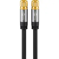 Goobay F (m) - F (m) coaxkabel | 135 dB | koper | recht | verguld | zwart | 5 meter