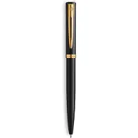 Waterman Impression Balpen | Medium Punt met Blauwe Inktvulling | Zwarte Lak met Goudkleurige Afwerking | Geschenkdoos