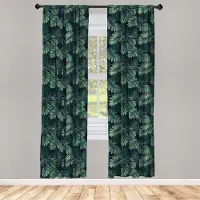 Abakuhaus Palmen gordijnen – Set van 2 – 75×245 cm – jadegroen – microvezel