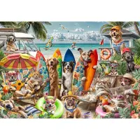Bluebird Puzzle honden en katten strand puzzel - 2000 stukjes.