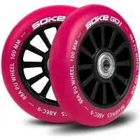 Soke Scooterwielen, 100 mm, robijnrood, 2 stuks