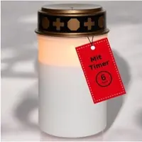 Novaliv graflamp LED zonder batterij en timer 6/18 LED graflamp wit langdurige brander zonder batterij flikkerend effect grafkaarsen begraafplaatskaars gedenkkaars graflantaarn eeuwig licht rouwkaars