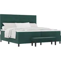 vidaXL Boxspring bed met hoofdeinde Donkergroen 200 x 200 cm Fluweel