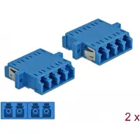 DeLOCK Optical Fiber Coupler LC Quad female to LC Quad female Single-mode 2 pieces blue