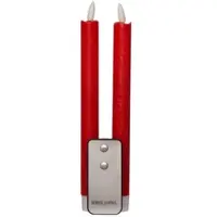 Novaliv LED-kaarsen met timer ROOD 2-pack voor binnen met 6-uurs timer - ECHTE WAS 23 cm hoogte voor kaarsen 2,2 cm diameter 2 AAA-batterijen vereist LED-kaarsen flikkerende vlam bewegende vlam