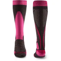 Bridgedale Lightweight Merino Endurance Over Calf Skisokken Dames (Maat - M, Kleur - Graphite / Pink)