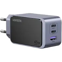 UGREEN Nexode S Laadadapter 65 W 2x USB-C, 1x USB-A USB PD 3.0, Fast Charge Grijs Binnen GaN