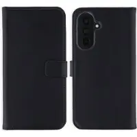 Selencia Echt Leren Bookcase voor de Samsung Galaxy A37 (5G) - Zwart