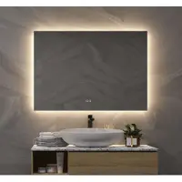 Schaere Badkamerspiegel met indirecte verlichting, verwarming, instelbare lichtkleur en dimfunctie 90x70 cm