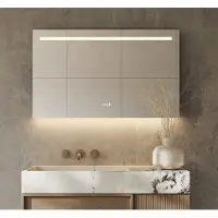 Schaere Badkamerspiegel met LED verlichting, verwarming, klok, sensor en dimfunctie 100x70 cm