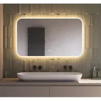 Schaere - Badkamerspiegel - Directe en Indirecte Verlichting - Spiegel Verwarming - Touch Sensor - Kleurenwissel - 120X70 cm