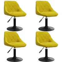 vidaXL Eetkamerstoelen draaibaar 4 st fluweel mosterdgeel
