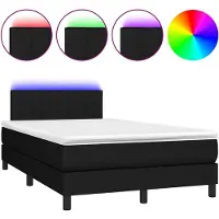 vidaXL Boxspring met matras en LED stof zwart 120x190 cm