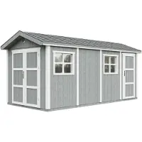 Timbela M915C-CAVERN STEEL - LP SmartSide Tuinhuis op houtbasis - 11,47 m² - 530x250xH252 cm - met vloer en verf