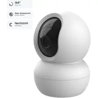 Trust IPCAM-2800 - WiFi Beveiligingscamera voor binnen - 360 graden draaibaar - Nachtzicht - Human Detection - Pushmeldingen - Ingebouwde sirene - Gratis App - 2MP-resolutie - Wit