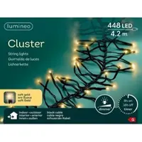 Lumineo Led cluster 4.2 meter 448 LED zwart/soft gold