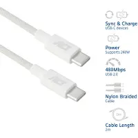 ACT AC3085 USB-C laadkabel - 240W - 2m - Wit