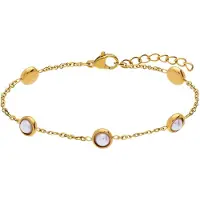 Lucardi Armband 'Moderner Look' goud / parelwit