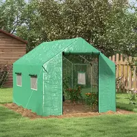 MODFU - Tunnelkas - UV-Bestendige Folie En Netramen - Verzinkt Staal - Groen - 200 X 300 X 200 Cm
