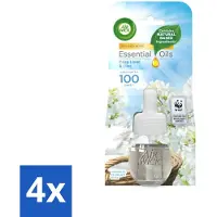 Air Wick - Luchtverfrisser Navulling - Essentiële Oliën - Fris Linnen & Lilac - Elektrische Geurverspreider - 20 ml - Voordeelverpakking - 4 stuks