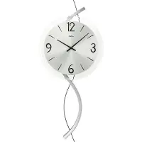 AMS Wandklok W9718: Tijdloze elegantie voor uw huis - Klok / zilverkleur / met glazen wijzerplaat