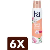 Fa 6 x - Divine Moments - Deodorant Spray - Wilde Cameliabloesem - 150 ml -