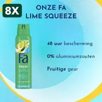 Fa 8 x - Deodorant - Spray - Caribbean Wave - 150ml