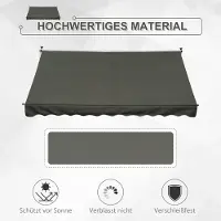 HAUSS SPOLE Vrijstaande Luifel – Handmatig Uitschuifbaar – 300 x 150 cm – Polyester – Grijs – Voor Terras en Balkon