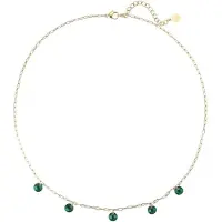 Hey Happiness Ketting 'Green Glow' goud / smaragd