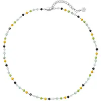 Hey Happiness Ketting 'Vivid Glow' goudgeel / pastelgroen / zwart / zilver