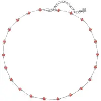 Hey Happiness Ketting 'Coral Glow' lichtrood / zilver