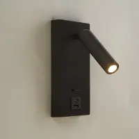 Lyora Zwart bedlampje Marlow met USB