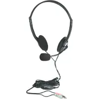 Manhattan Headset Stereo Eco Geringes Gewicht mit verstellbarem Kopfbuegel Mikrofon und integrierter Lautstaerkenkontrolle