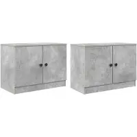 vidaXL Opbergkast voor loftbed 2 st Betongrijs 66 x 35 x 48 cm
