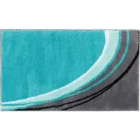 Erwin Müller Mykonos badmat, antislip badmat, turquoise, maat 60x100 cm - comfortabele hoogpolige badmat, geschikt voor vloerverwarming (andere kleuren, maten)