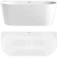 REA - Badkuip- Capri Slim 170 - Wit - Acryl - 170X75X58Cm