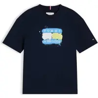 Tommy Hilfiger T-shirt met logo - donkerblauw Jongens Katoen Ronde hals - maat 152