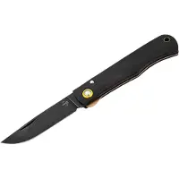 Böker Plus Rusticus Medium All Black 01BP0042, Blackwashed 420 Stainless Steel, Ebony Wood zakmes