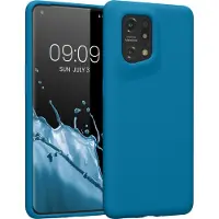 Kwmobile telefoonhoesje geschikt voor Oppo Find X5 (5G) - Hoesje met siliconen coating - Smartphone case in Caribisch blauw