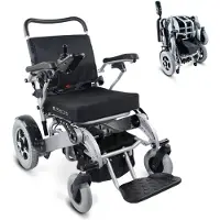 Mobiclinic , elektrische rolstoel, model Troya Plus Ultra, aluminium, elektrisch, voor senioren, lichtgewicht, zitbreedte 45 cm, actieradius 51 km, 3x24V, zwart