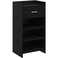 vidaXL Schoenenkast met lade Zwart eiken 48 x 36 x 92 cm Bewerkt hout
